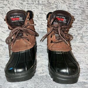 Men's Brown and Black Boots